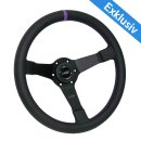 Luisi Mirage Corsa Sportlenkrad Leder schwarz / lila geschüsselt & TÜV Prüfbericht